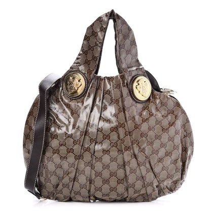 Gucci Crystal Monogram Small Hysteria Tote Dark Brown 1 of 8