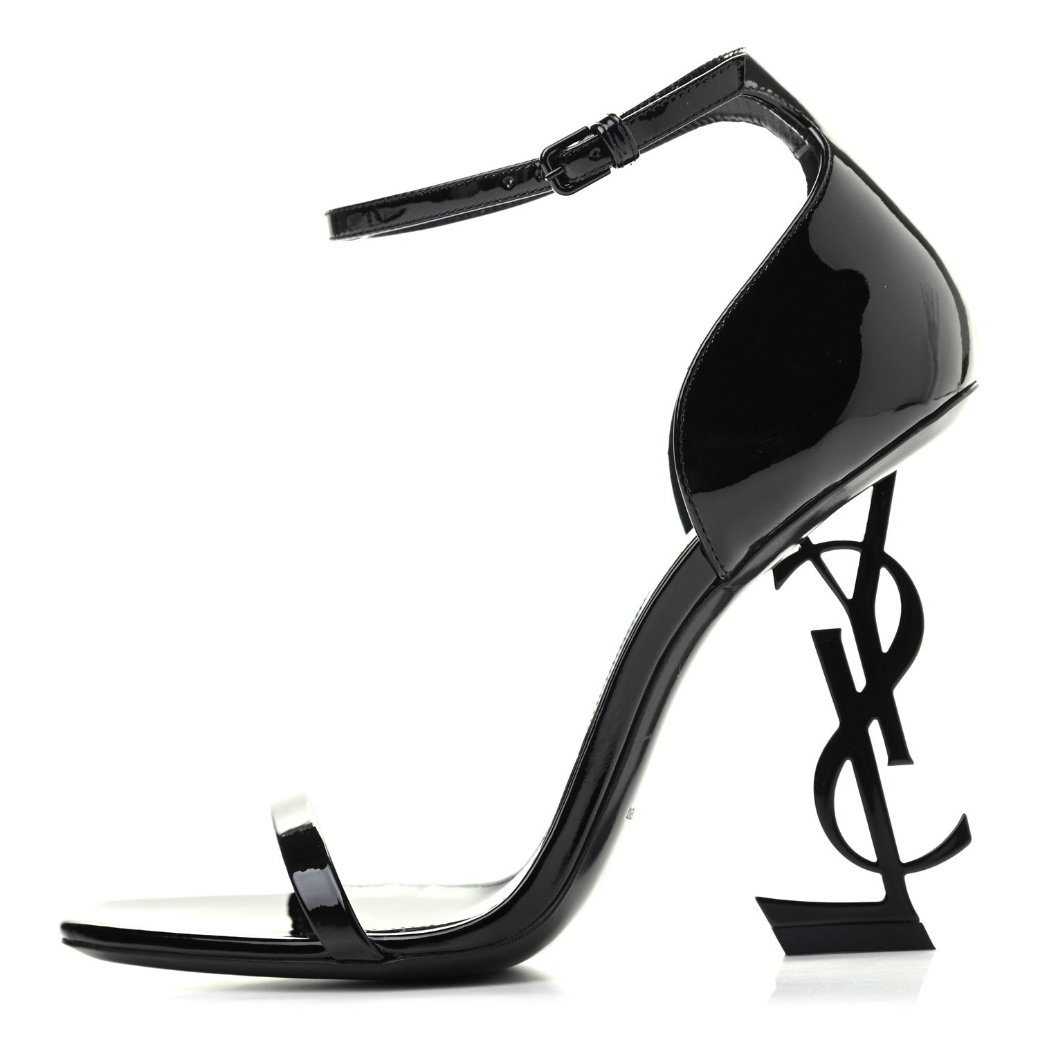 Saint Laurent Patent Calfskin Opyum 110 Sandals 36 Black 1 of 8