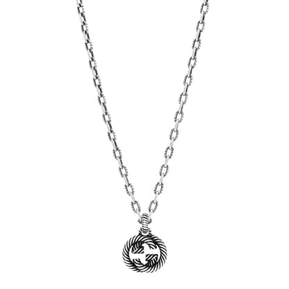 Gucci Sterling Silver Small Interlocking G Pendant Necklace 1 of 5