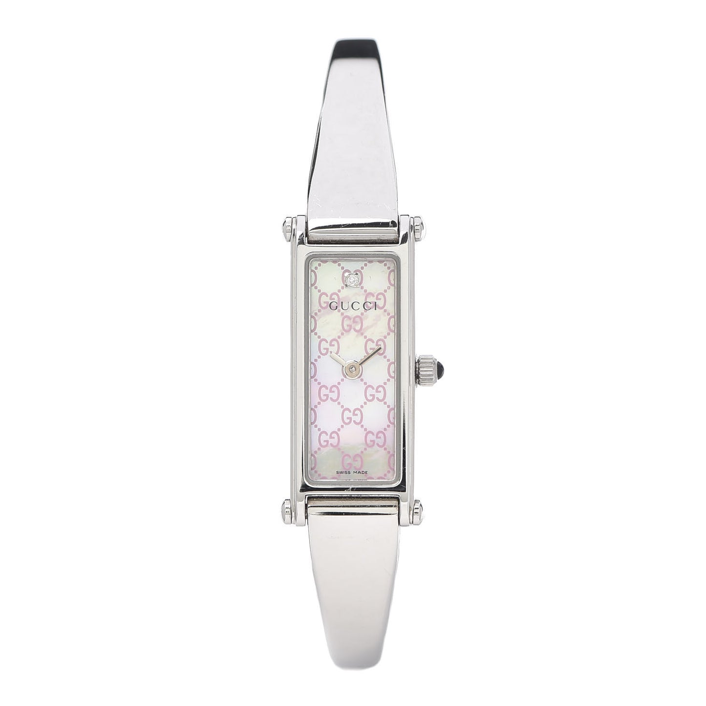 Stainless Steel Diamond Pink Mother of Pearl 12mm 1500L Horsebit Quartz Watch