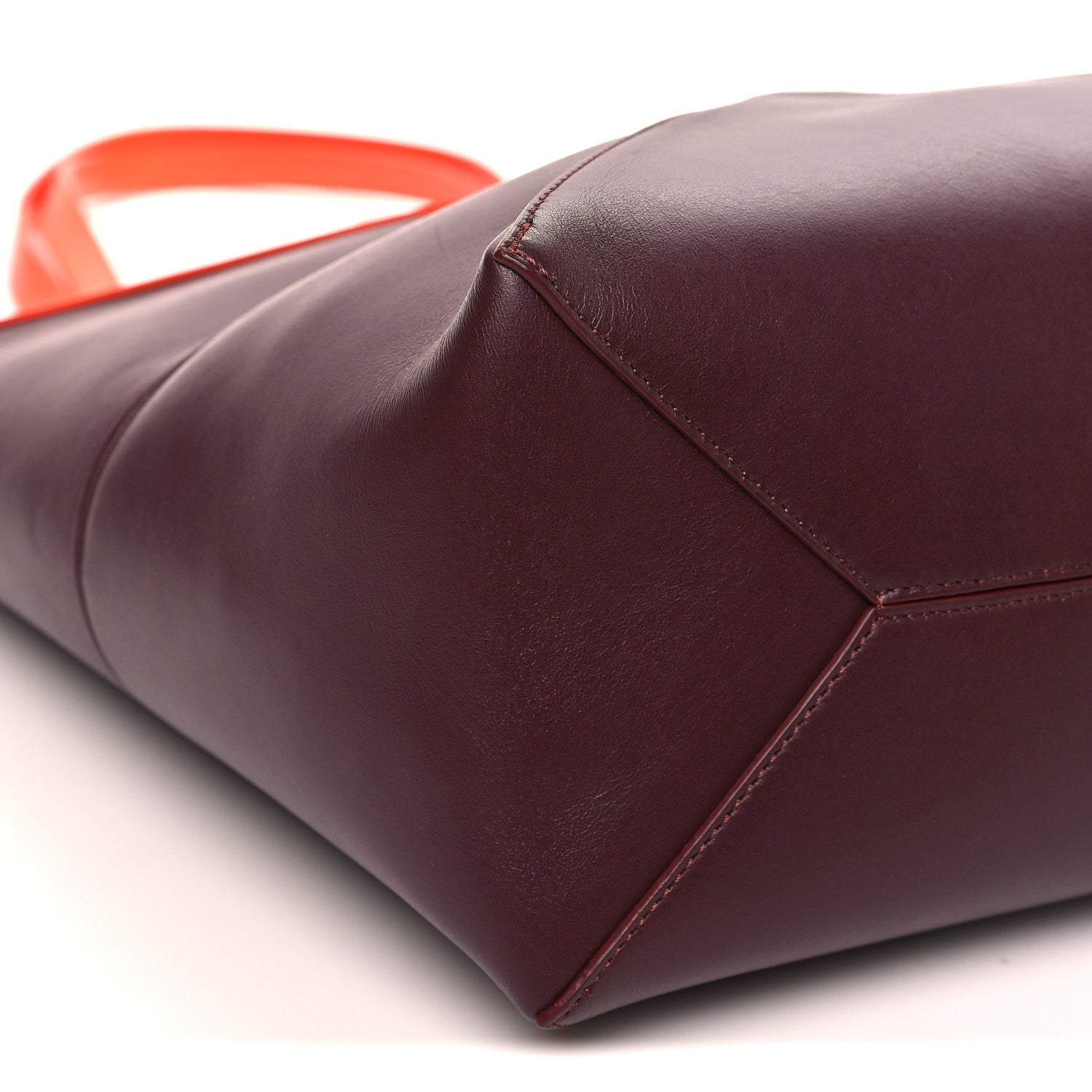 Loewe Shiny Calfskin Medium Puzzle Fold Tote Burgundy Orange 7 of 8