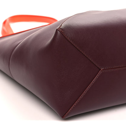 Loewe Shiny Calfskin Medium Puzzle Fold Tote Burgundy Orange 7 of 8