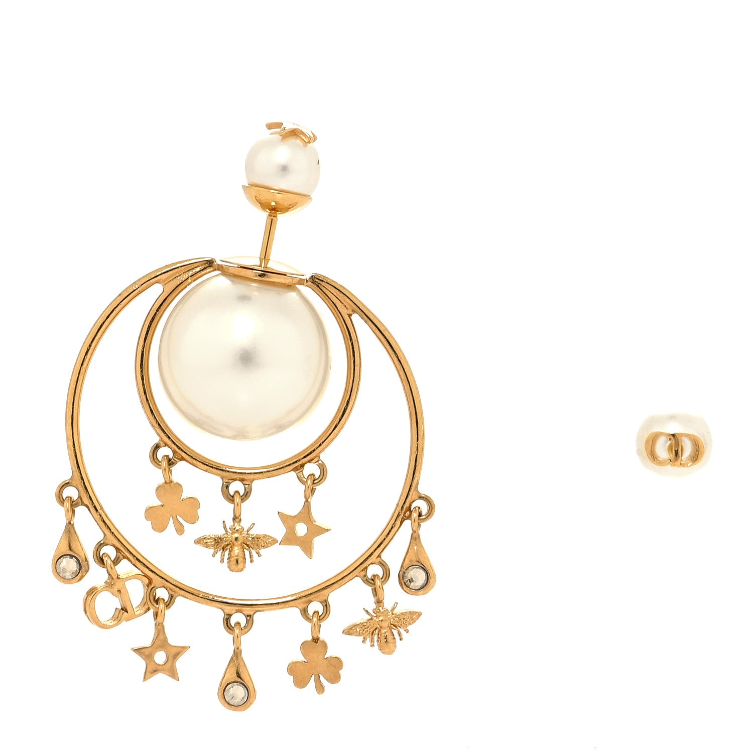 Christian Dior Pearl Mise En Dior Tribal Hoop Earrings 1 of 4