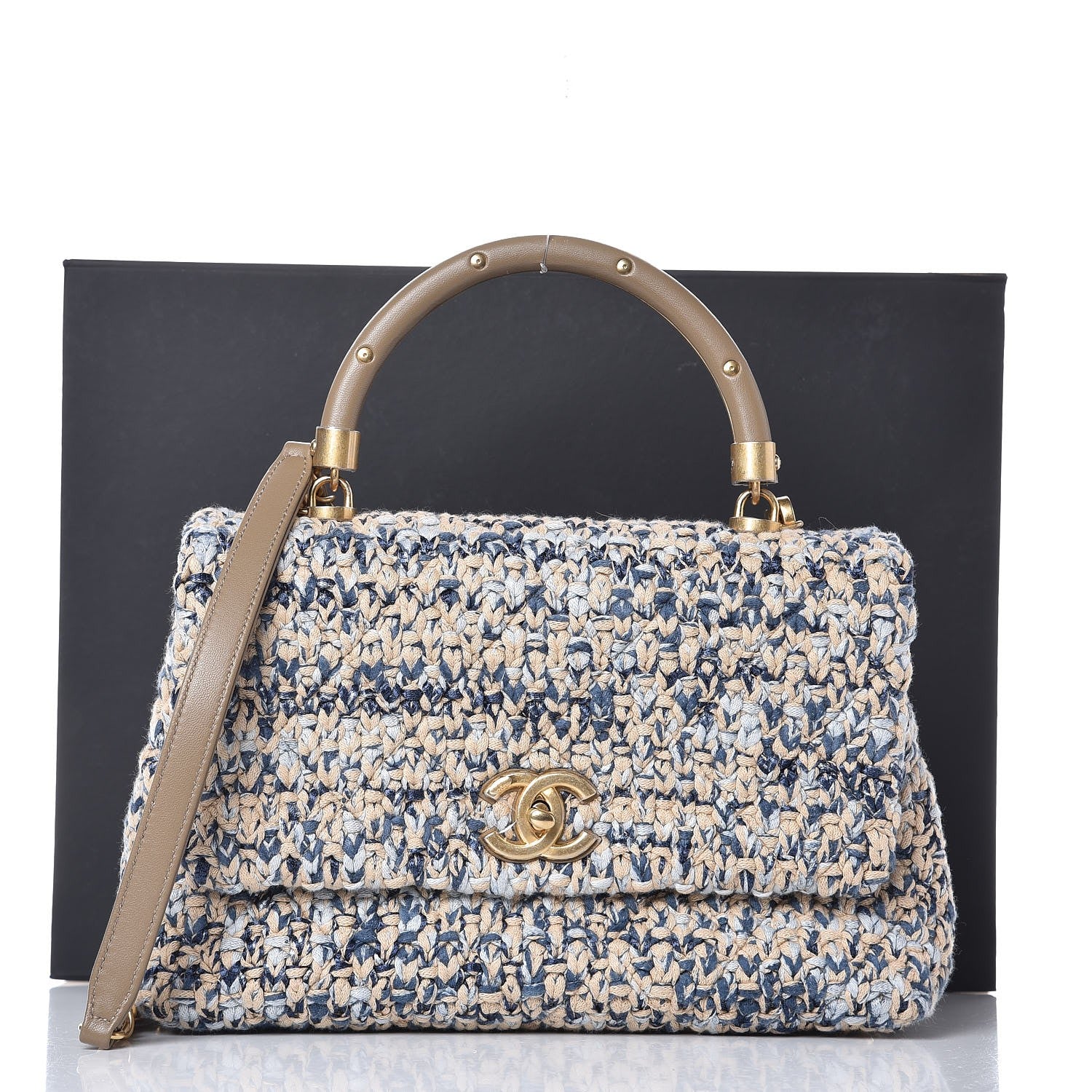 Chanel Crochet Small Coco Handle Flap Beige 9 of 9