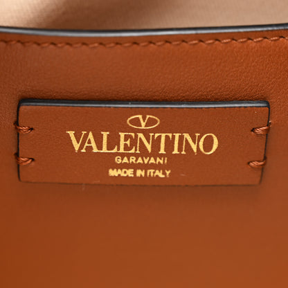 Valentino Garavani Canvas Calfskin Embroidered Small Vlogo Signature Bag Multicolor Saddle Brown 6 of 9