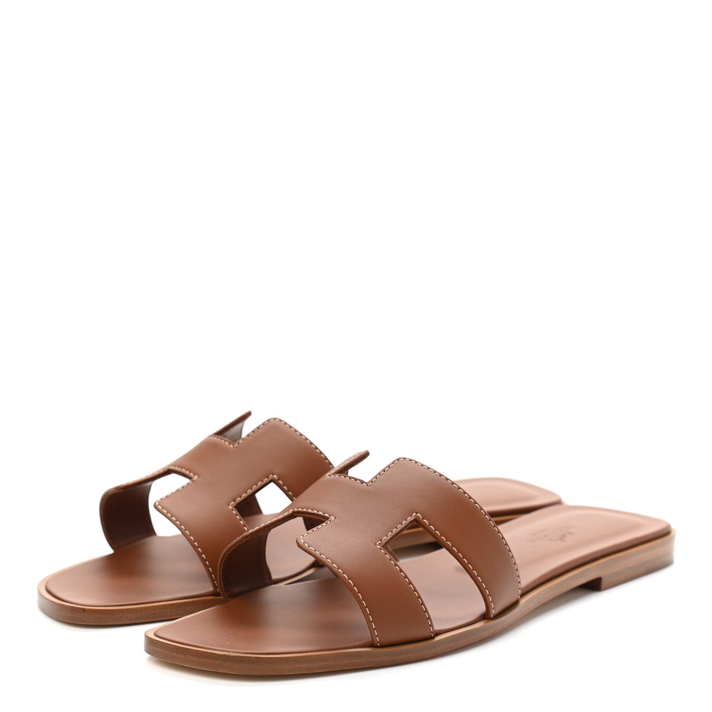 Box Calfskin Oran Sandals 37.5 Gold