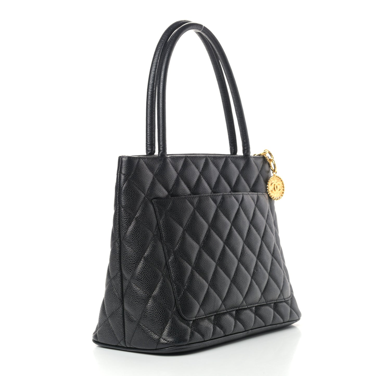 Caviar Quilted Medallion Tote Black