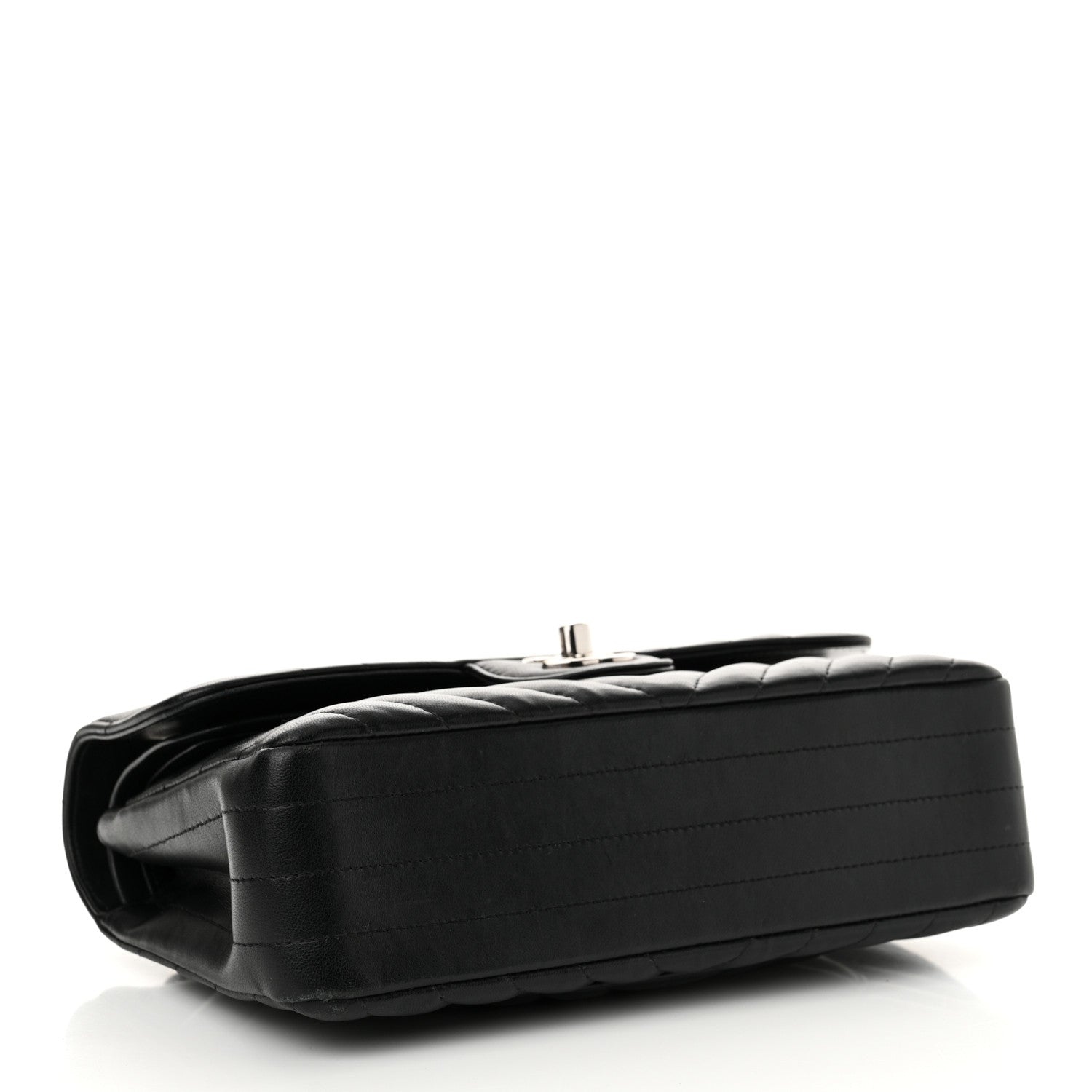 Chanel Lambskin Chevron Quilted Small Double Flap Black 4 of 13