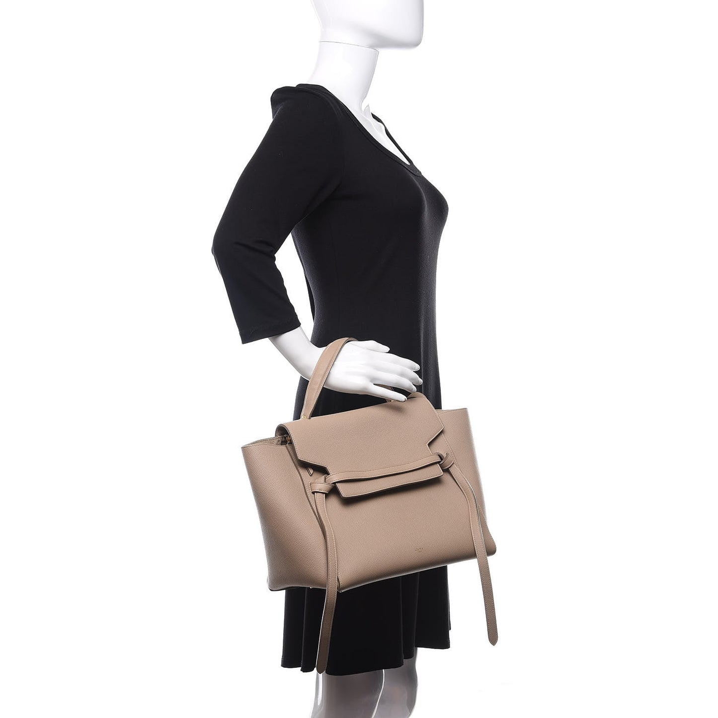 Grained Calfskin Mini Belt Bag Light Taupe