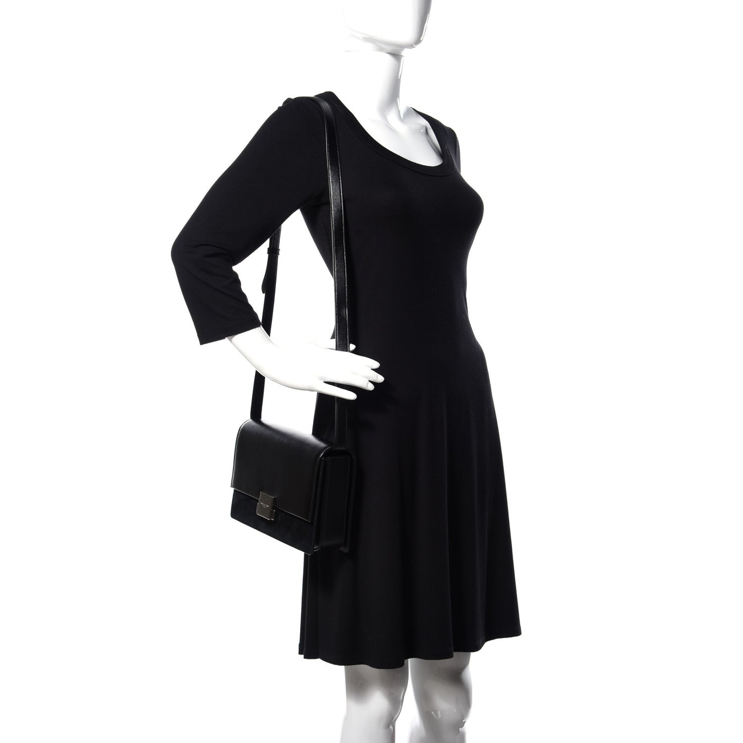 Smooth Calfskin Suede Medium Bellechasse Black