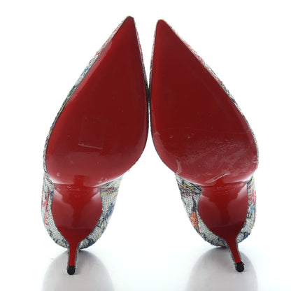 Christian Louboutin Paillette Loubitag Decollete 554 100 Pumps 41 Silver 4 of 4