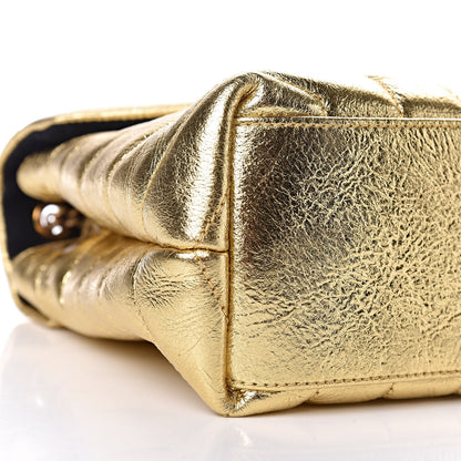 Saint Laurent Metallic Calfskin Y Quilted Small Loulou Monogram Chain Satchel Gold 13 of 16