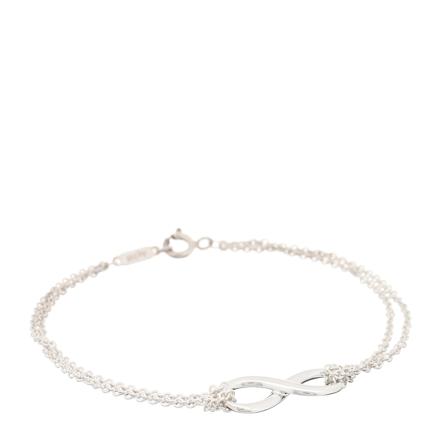 Tiffany Sterling Silver Infinity Double Chain Bracelet 1 of 3