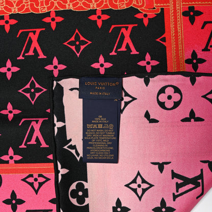 Louis Vuitton Silk Monogram Rising Confidential Square Scarf 70 Beige Multicolor 2 of 3