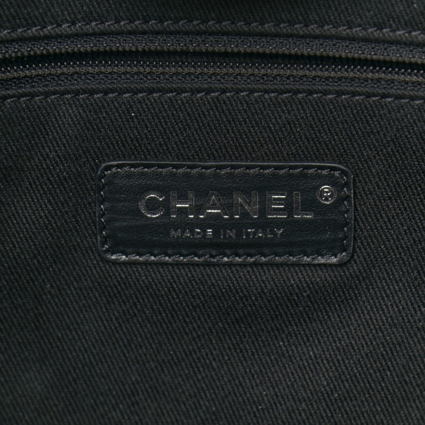 Mixed Fibers Calfskin Small Deauville Tote Black