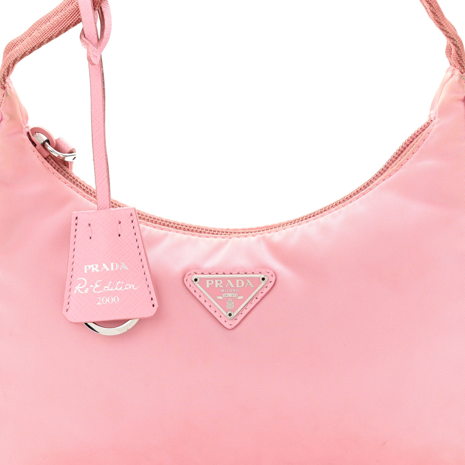 Prada Tessuto Nylon Saffiano Mini Re-Edition 2000 Bag Rosa 9 of 14