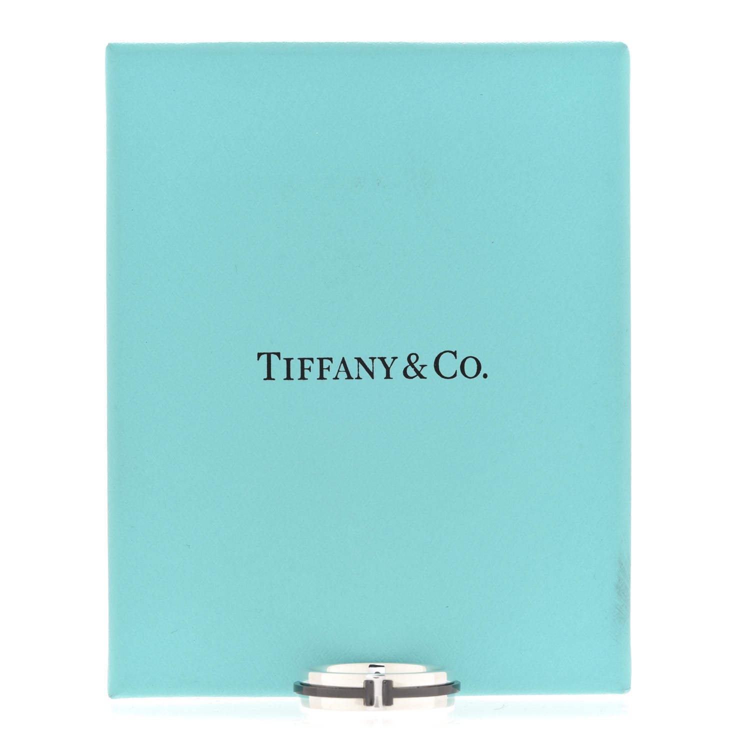 Tiffany Sterling Silver Titanium T Two Ring 60 9 4 of 4