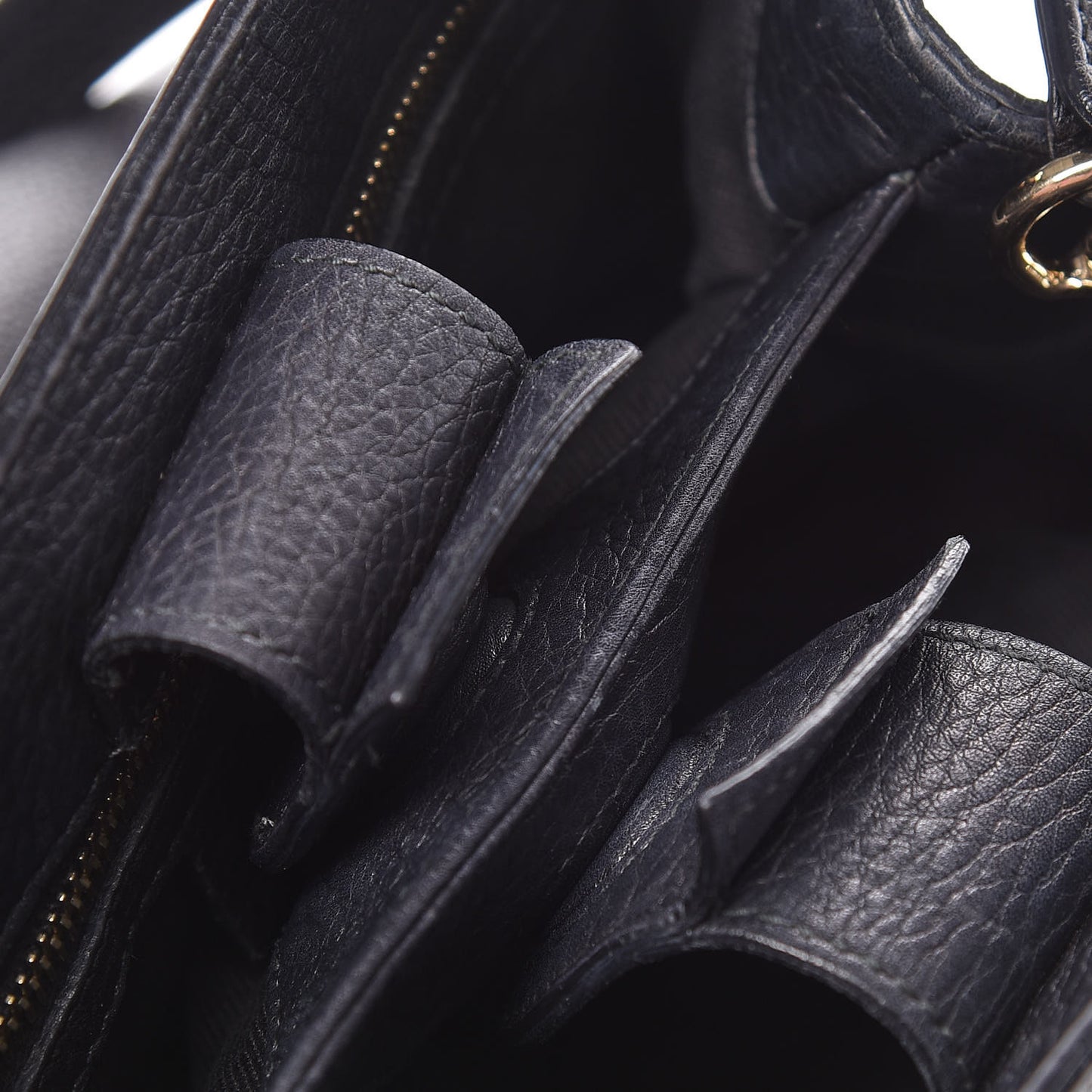 Calfskin Small Bamboo Shopper Tote Black