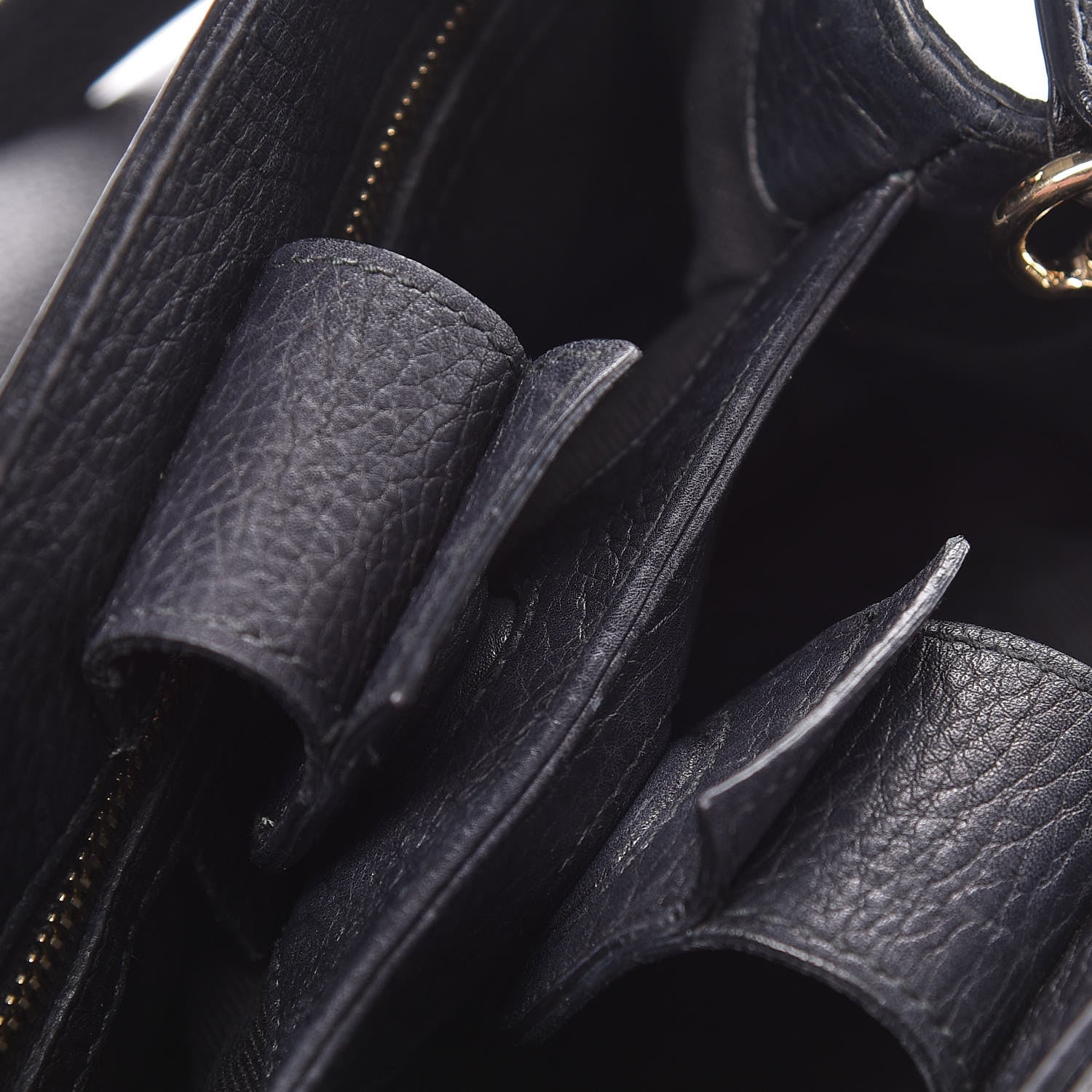 Gucci Calfskin Small Bamboo Shopper Tote Black 12 of 13