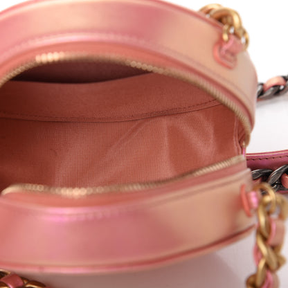 Chanel Iridescent Calfskin Quilted Chanel 19 Round Clutch With Chain Pink 5 of 10