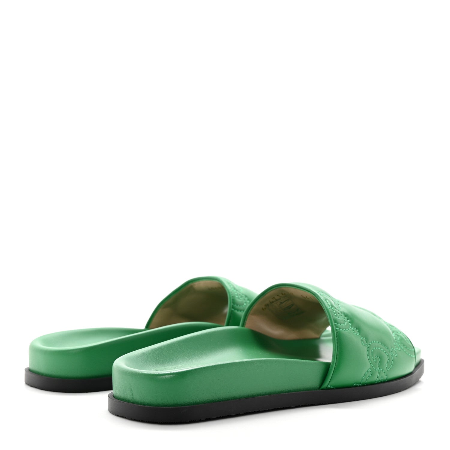 Gucci Nappa GG Matelasse Flat Slide Sandals 37 New Shamarock 4 of 12