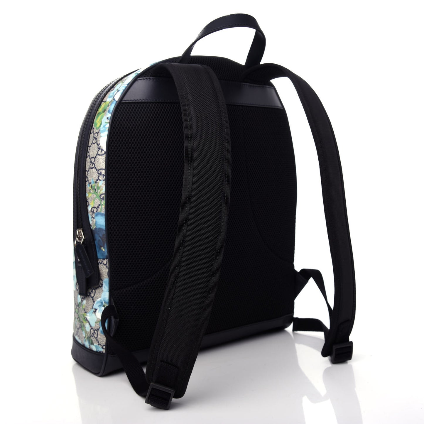 GG Supreme Monogram Blooms Medium Day Backpack Beige Blue Navy