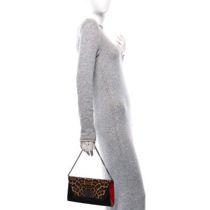 Christian Louboutin Patent Leopard Vero Dodat Clutch Black 2 of 9