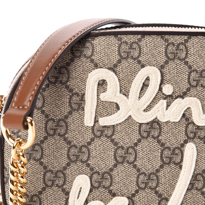 Gucci GG Supreme Monogram Blind For Love Embroidered Mini Chain Shoulder Bag Beige Tuscany 9 of 11