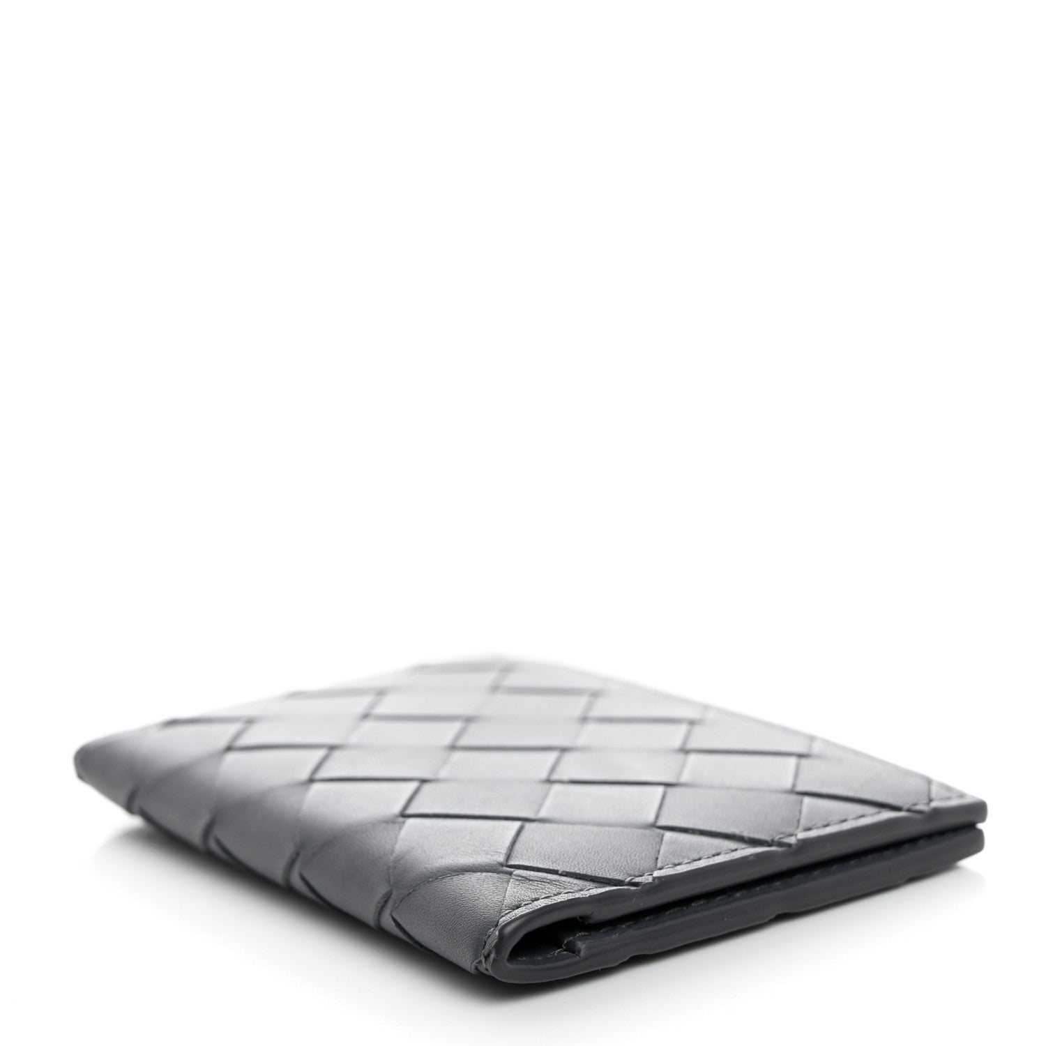 Bottega Veneta Calfskin Intrecciato Flap Card Case Thunder 4 of 7
