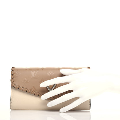 Louis Vuitton Monogram Cuir Plume Very Wallet Sesame Creme 2 of 7