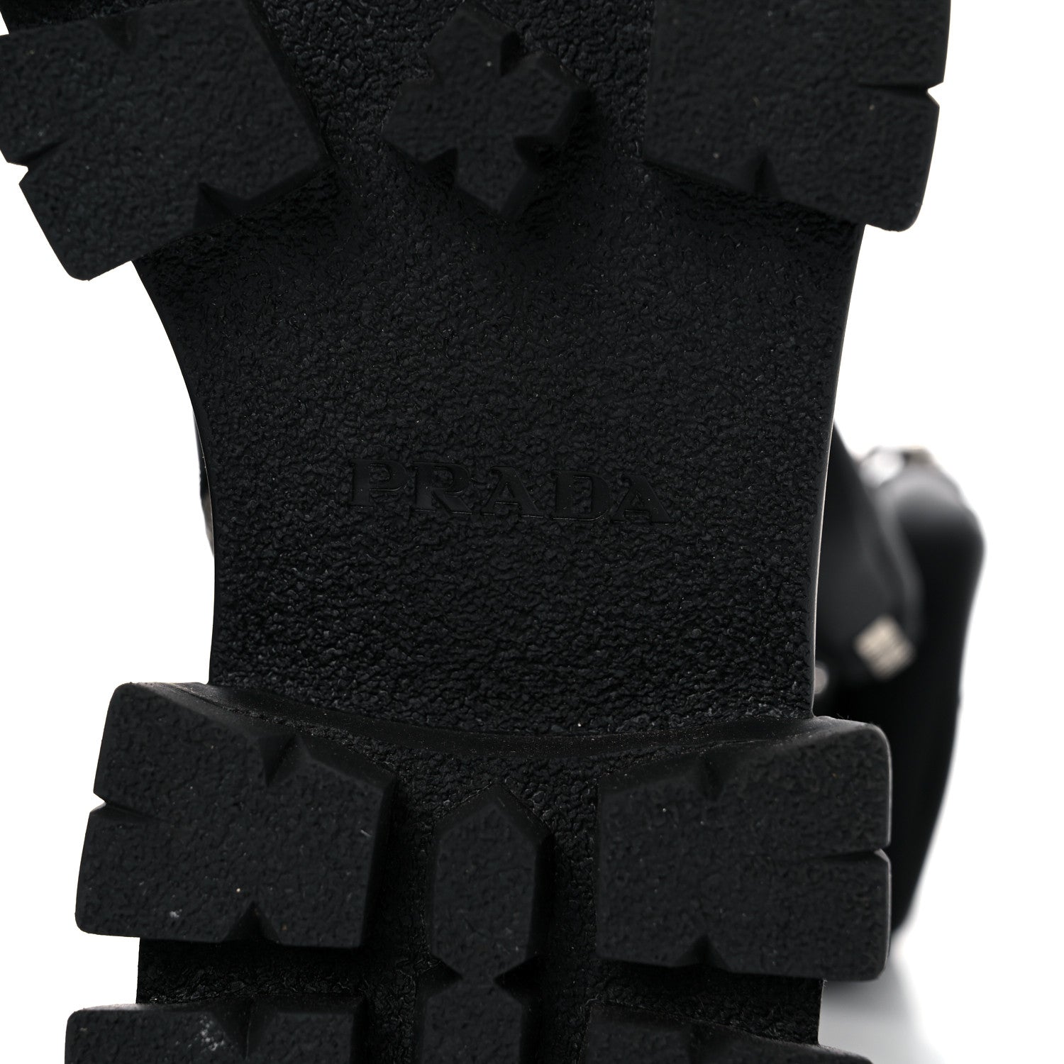 Prada Vitello Lux Nylon Metal Triangle Logo Monolith Pouch Pocket 55mm Tall Combat Boots 39.5 Black 6 of 12