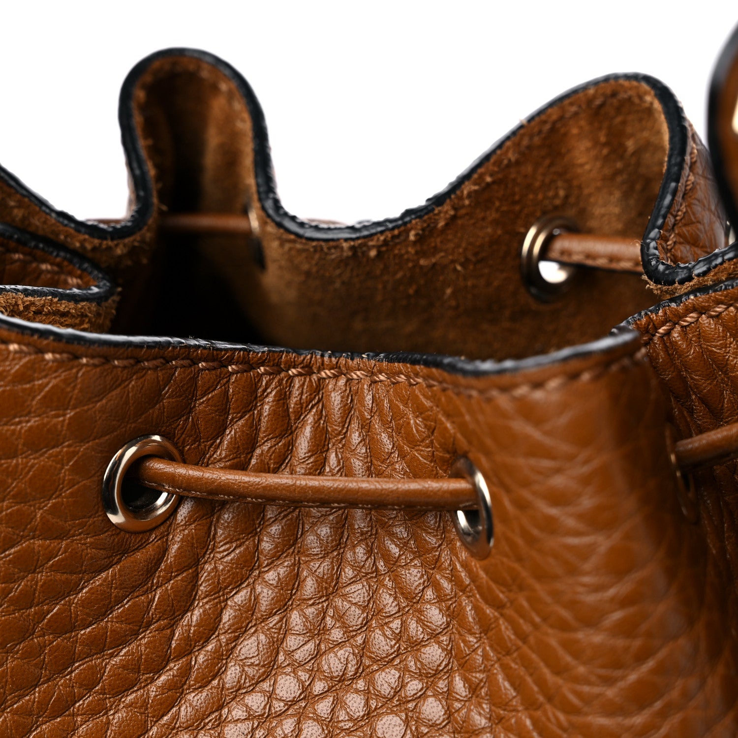 Valentino Garavani Grained Calfskin Rockstud Bucket Bag Bright Cognac 10 of 11