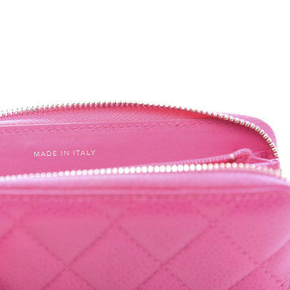 Chanel Caviar Quilted Medium Zip Around Wallet Pink 9 of 10