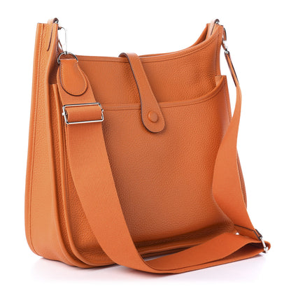 Hermes Taurillon Clemence Evelyne III GM Orange 3 of 9