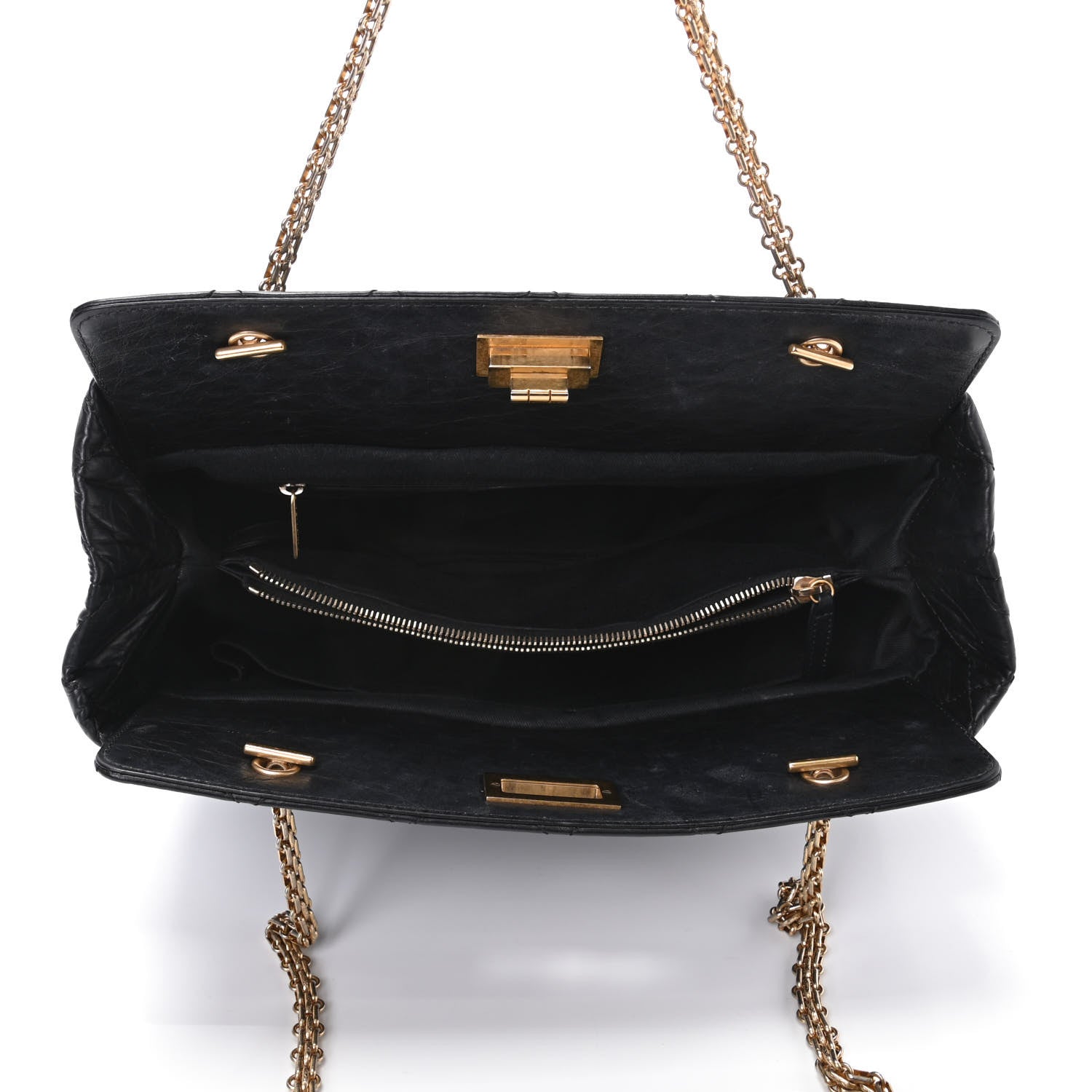 Chanel Aged Calfskin Reissue 2.55 Tote Black 5 of 10