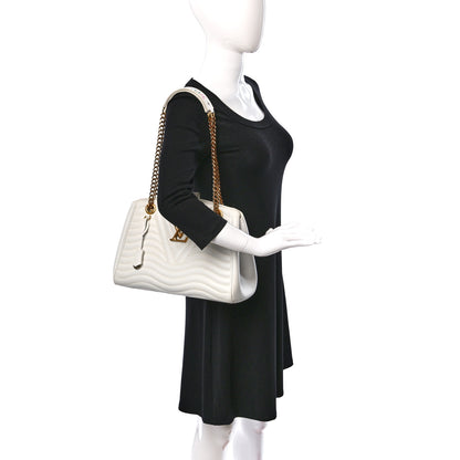 Louis Vuitton Calfskin New Wave Chain Tote Snow 2 of 21