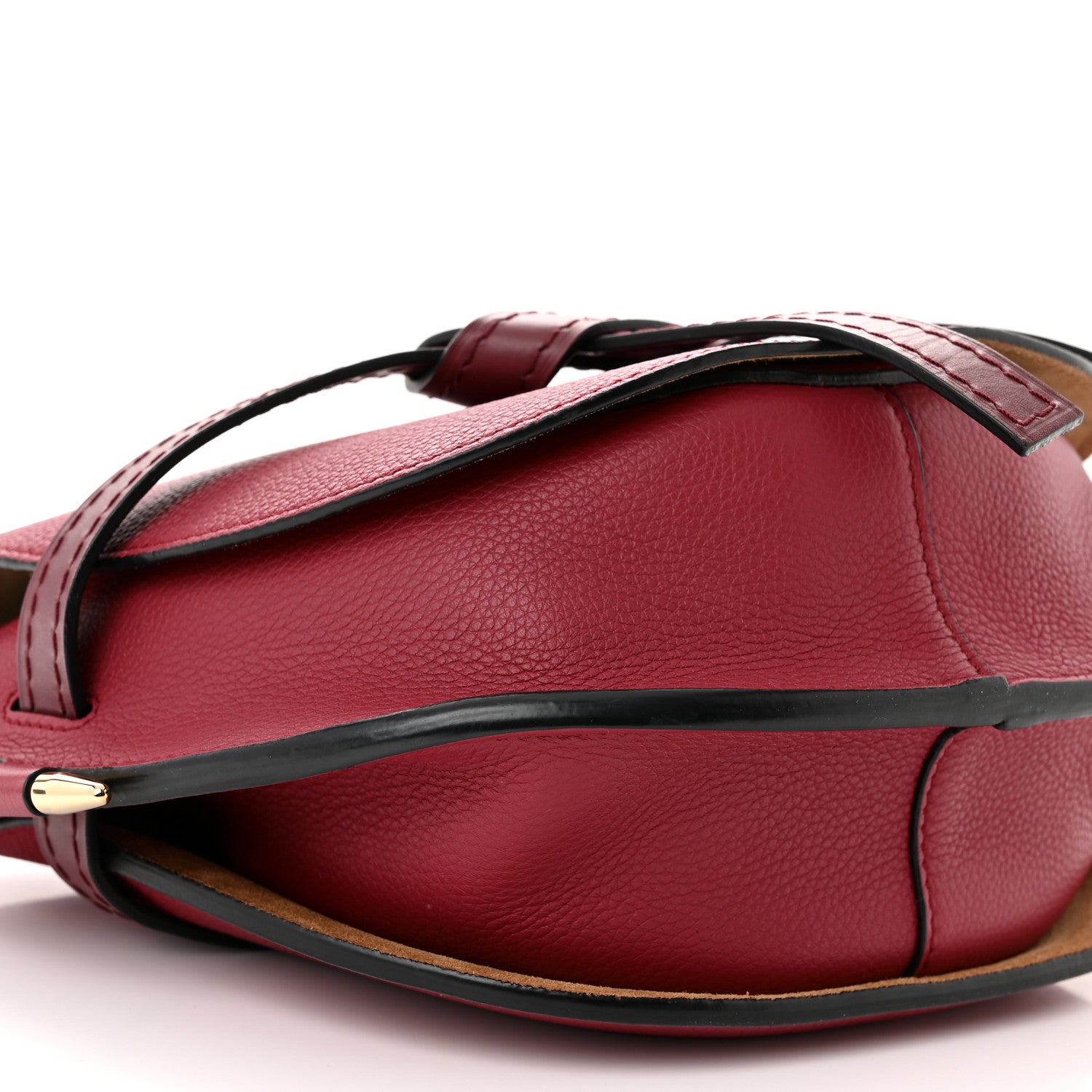 Loewe Grained Calfskin Small Gate Crossbody Bag Raspberry Wine 8 of 9