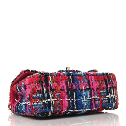 Chanel Tweed Quilted Mini Rectangular Flap Red Pink Black 4 of 10