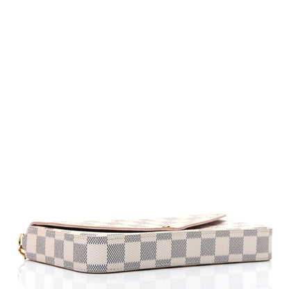 Louis Vuitton Damier Azur Pochette Felicie Chain Wallet Rose Ballerine 5 of 14