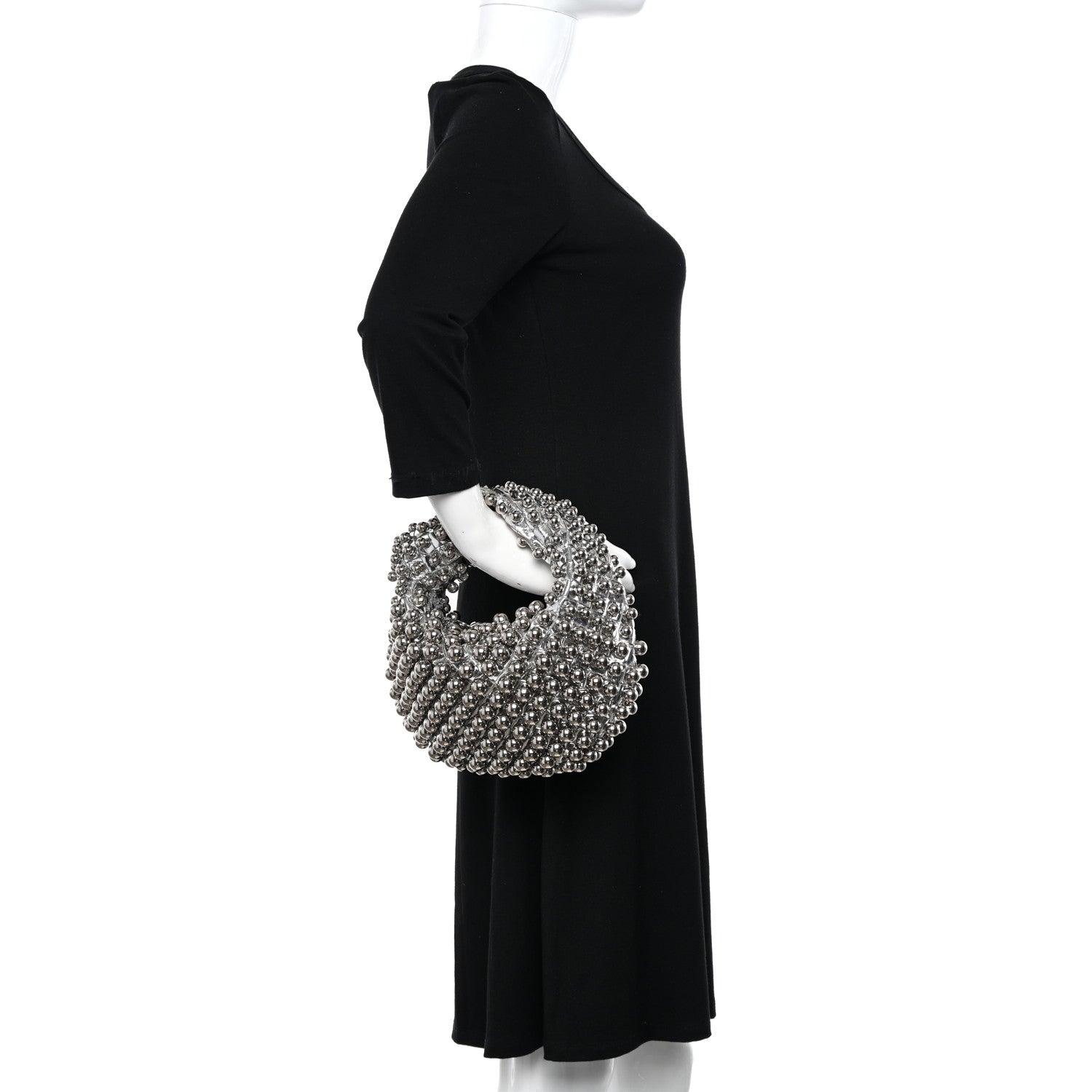 Bottega Veneta Metallic Nappa Studded Intrecciato Mini Jodie Silver 2 of 10