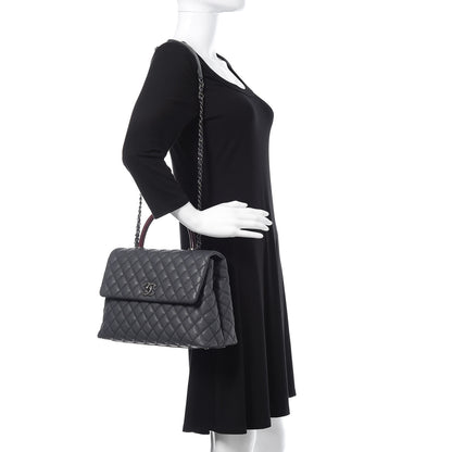 Chanel Caviar Lizard Quilted Medium Coco Handle Flap Grey 2 of 11