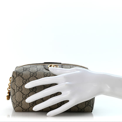 Gucci Soft GG Supreme Monogram Calfskin Small Ophidia Cosmetic Case Beige Ebony New Acero 2 of 7