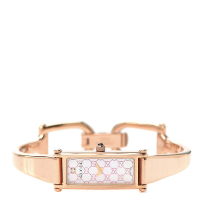 Gucci Stainless Steel Diamond Pink Mother of Pearl 12mm 1500L Horsebit Quartz Watch 2 of 5