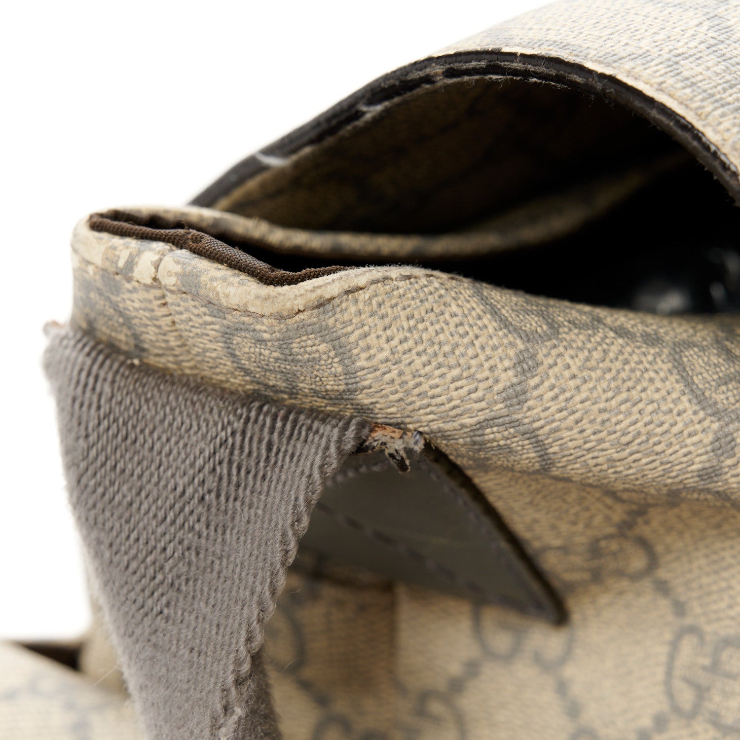 Gucci GG Plus Monogram Messenger Diaper Bag Ecru Grigio 13 of 14