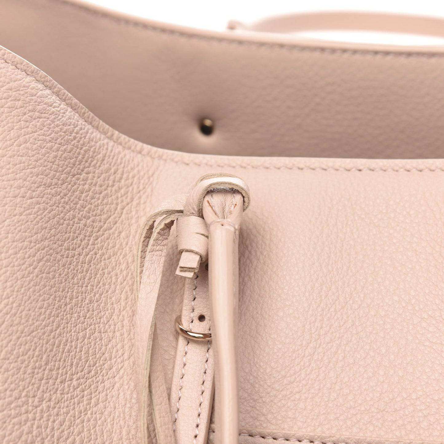 Grained Calfskin Gold Metallic Edge Hardware Papier A4 Tote Rose Poudre