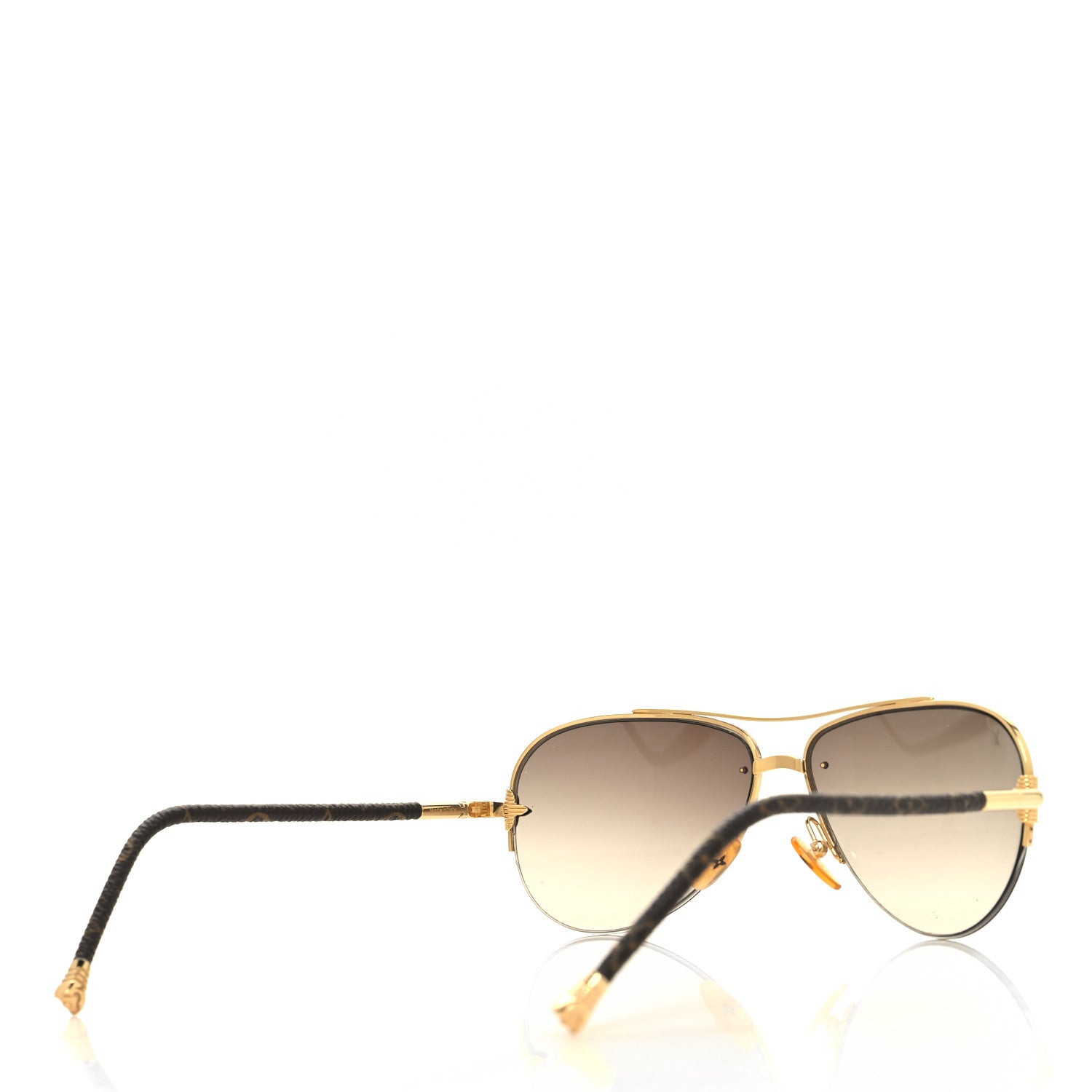 Louis Vuitton Monogram Petite Viola Pilote Aviator Sunglasses Z0571U Brown 4 of 8