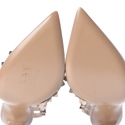 Valentino Garavani Patent Rockstud Ankle Strap Pumps 35 Poudre 7 of 9