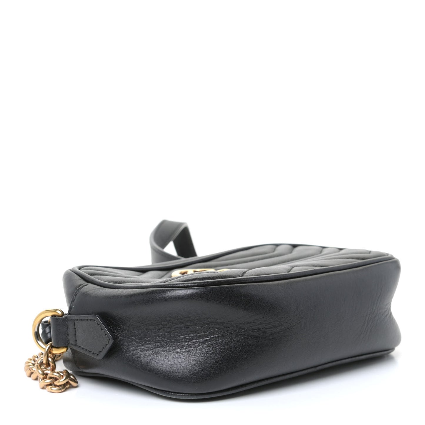 Calfskin Matelasse Mini GG Marmont Chain Shoulder Bag Black