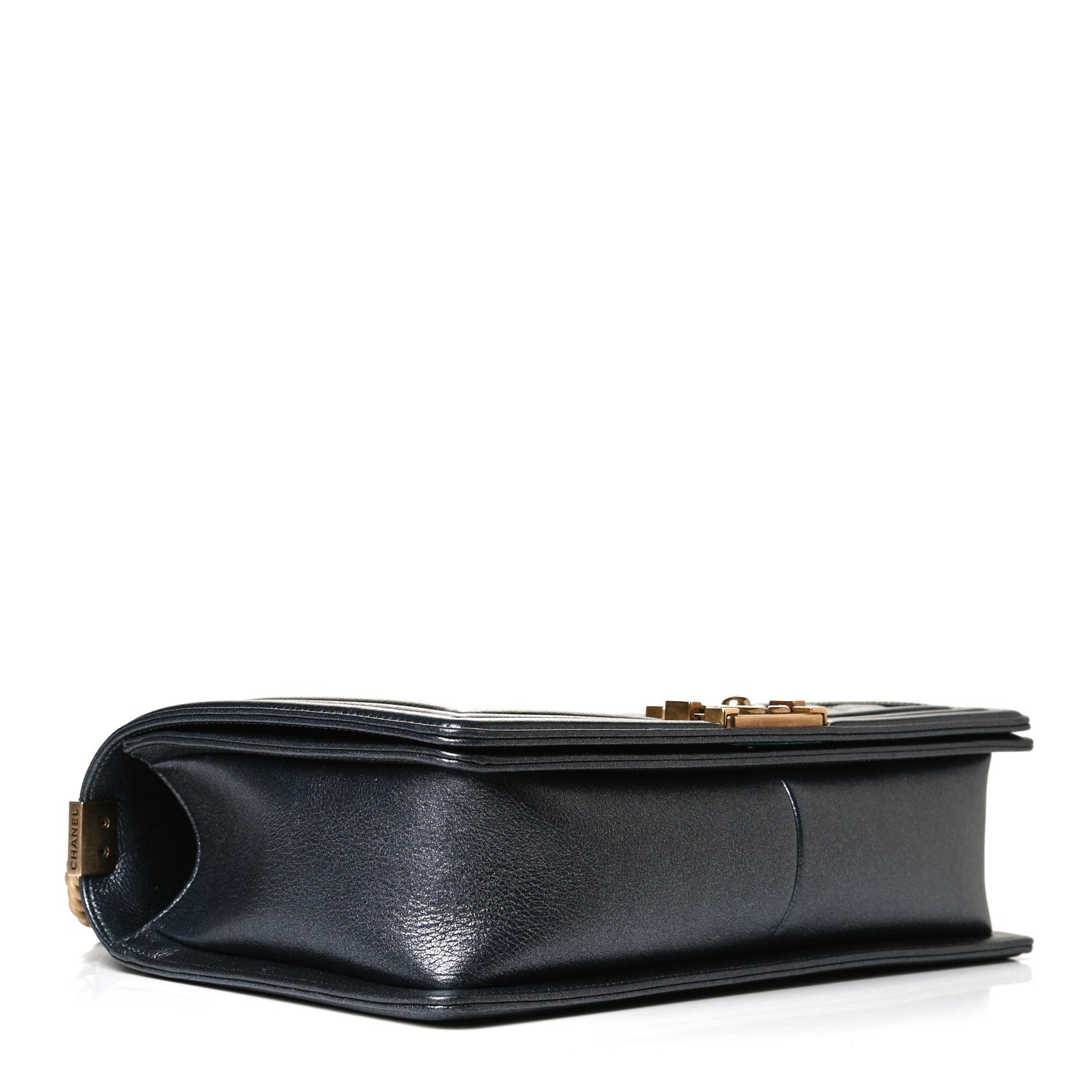 Chanel Metallic Calfskin Quilted New Medium Boy Flap Dark Grey 3 of 10