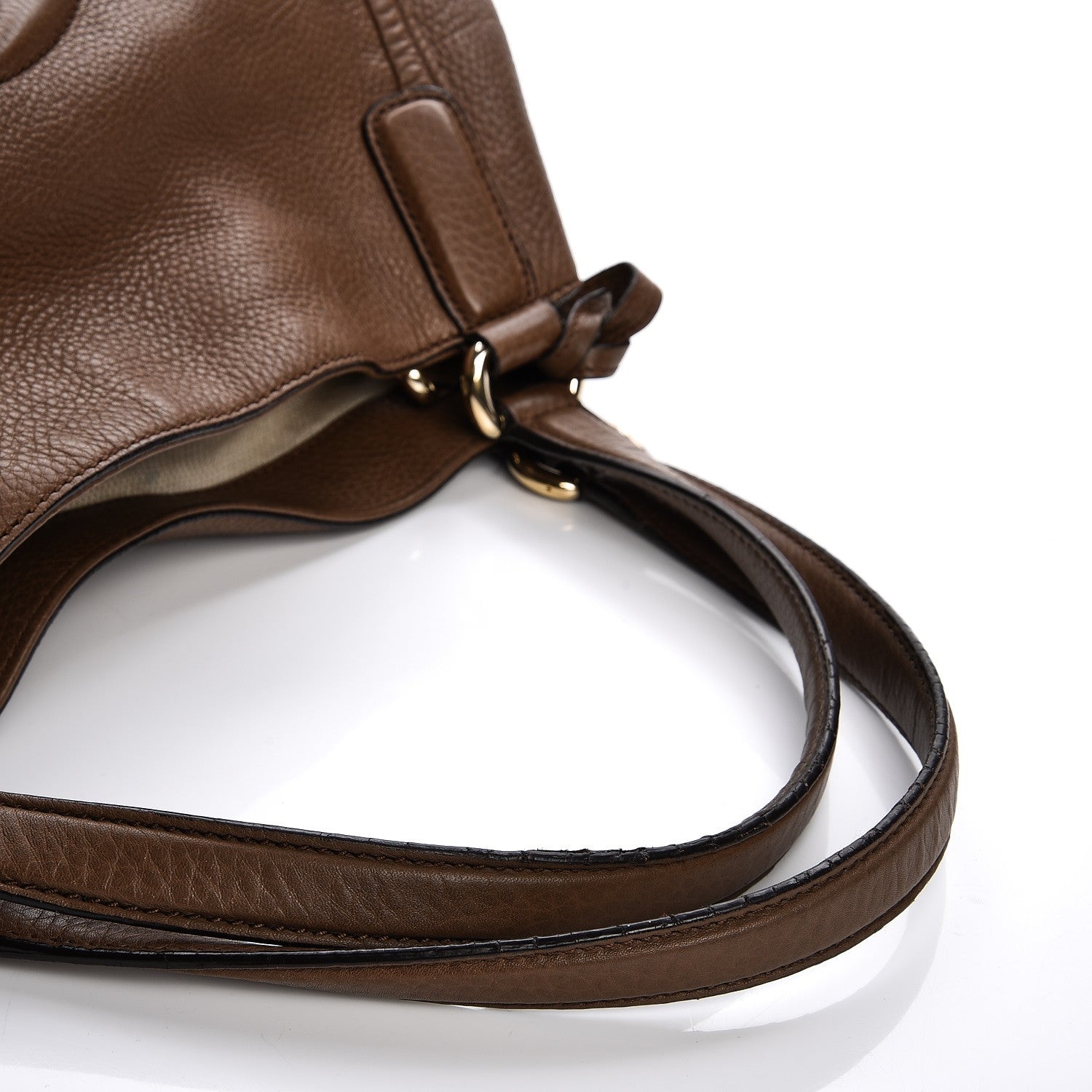 Gucci Pebbled Calfskin Medium Soho Shoulder Bag Brown 9 of 16
